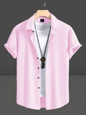 Marmic Fab Women Self Design Casual Pink Shirt