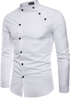 PEARL OCAN Men Self Design Casual White Shirt