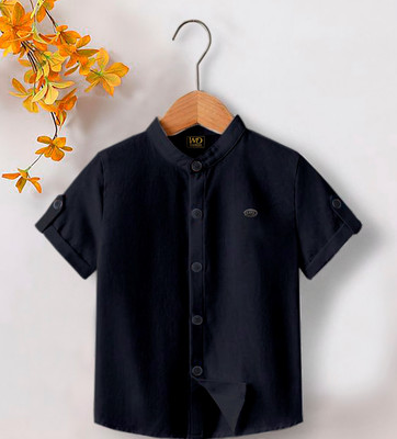 HG TAX Boys Solid Casual Black Shirt