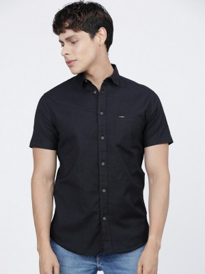 The Indian Garage Co. Men Solid Casual Black Shirt