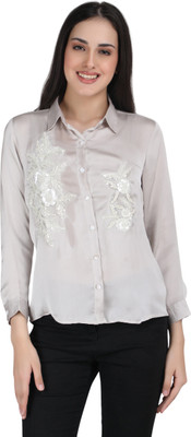 Blue Ronin Women Printed Casual Beige Shirt