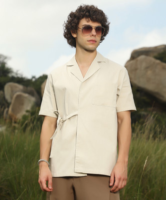 CAMPUS SUTRA Men Solid Casual Beige Shirt