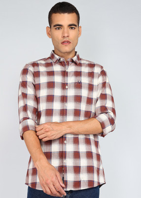 Allen Solly Men Checkered Casual Red Shirt