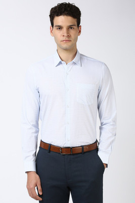 PETER ENGLAND Men Solid Formal Blue Shirt