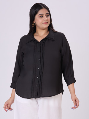 Style Quotient Women Solid Formal Black Shirt