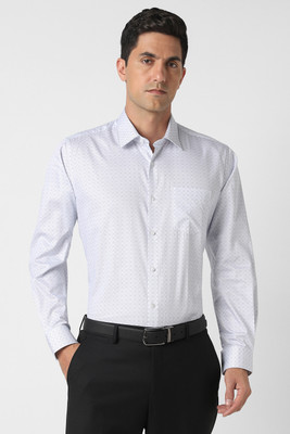 VAN HEUSEN Men Printed Formal Light Blue Shirt