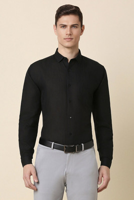 Allen Solly Men Solid Formal Black Shirt