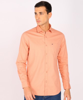 KILLER Men Self Design Casual Orange Shirt