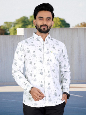 ALVIN ENTERPRISE Men Printed Casual Beige Shirt