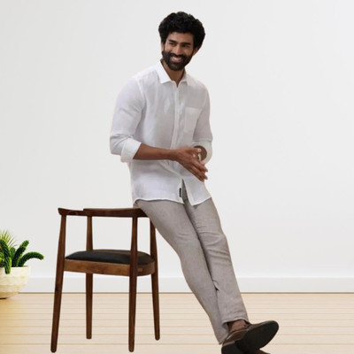 trendfeverstore Men Solid Casual White Shirt