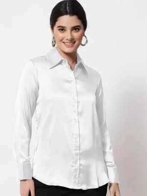 KITTOO Women Solid Casual White Shirt
