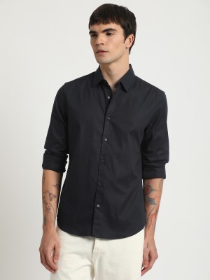 THE BEAR HOUSE Men Solid Casual Black Shirt