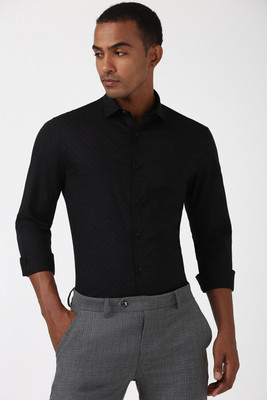 PETER ENGLAND Men Printed Casual Black Shirt