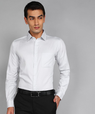 Raymond Men Self Design Formal Grey Shirt