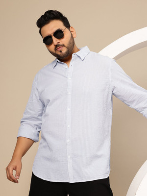 Sztori Men Striped Casual White Shirt