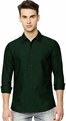 Don Bosco Men Solid Casual Dark Green Shirt