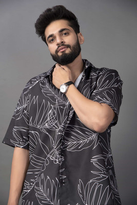 METRONAUT Men Printed Casual Pink Shirt
