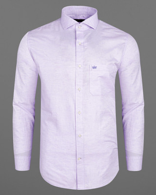 french crown Men Solid Casual Purple Shirt