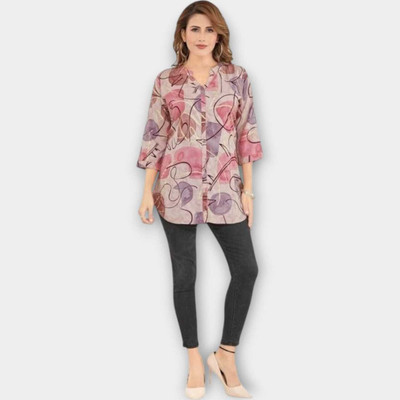 KALLAXI Women Printed Casual Multicolor Shirt