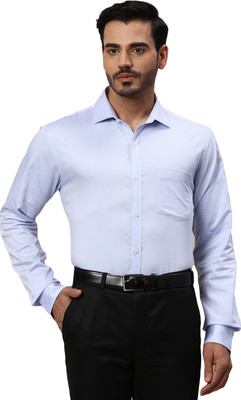 PARK AVENUE Men Solid Formal Blue Shirt