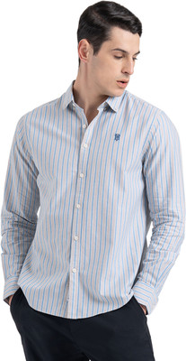 RED TAPE Men Striped Casual Blue, Grey Shirt