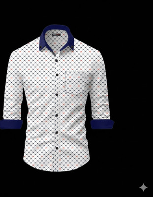 Rudraay Enterprise Men Printed Casual White, Blue, Red, Multicolor Shirt
