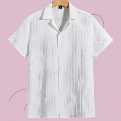 A DEEMOON Men Self Design Formal Gold Shirt