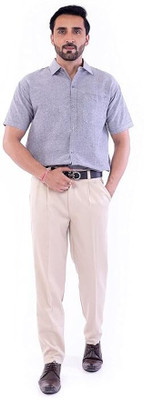 DESHBANDHU KHADI Men Solid Casual Grey Shirt