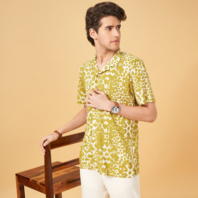 7 Alt by Pantaloons Men Printed Casual Khaki Shirt