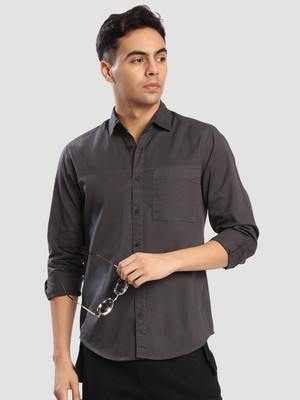 Bene Kleed Men Solid Casual Grey Shirt