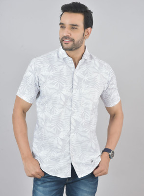 HUMAX Men Printed Casual Grey Shirt