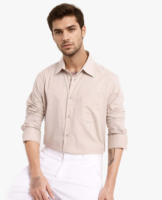 RARE RABBIT Men Solid Formal Beige Shirt