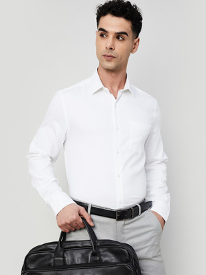 CODE by Lifestyle Men Solid Formal White Shirt