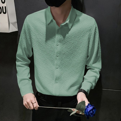 SADBHAVNAFABRIC Men Self Design Casual Light Green Shirt