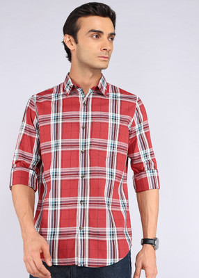 WROGN Men Checkered Casual Red Shirt