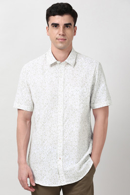 PETER ENGLAND Men Printed Casual White Shirt