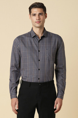 Allen Solly Men Checkered Formal Grey Shirt