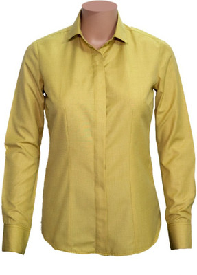 ZUNAIRA GARMENTS Women Solid Formal Gold Shirt