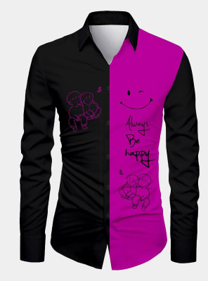 AviraEnterprise Men Printed Casual Purple Shirt