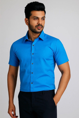 RAREMARK Men Solid Casual Blue Shirt