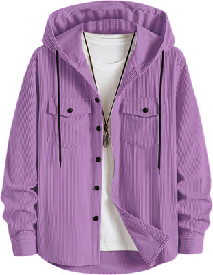 THE KINGSMAN Men Solid Casual Purple Shirt