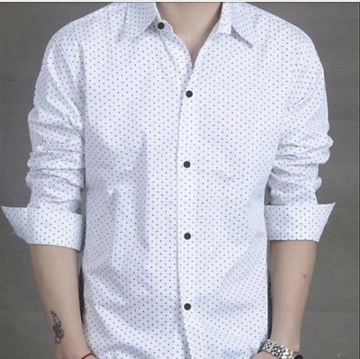 Frank Man Men Printed Casual White Shirt