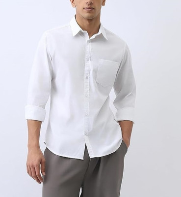 WAYNE MARTIN Men Solid Formal White Shirt