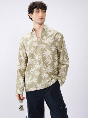 VASTRADO Men Printed Casual Green Shirt