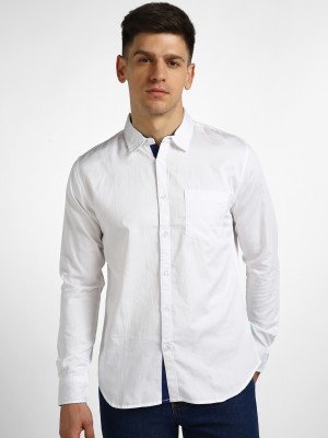 Urbano Fashion Men Solid Casual White Shirt