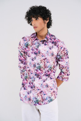 REVOLTINO Men Dyed/Ombre Formal Pink Shirt