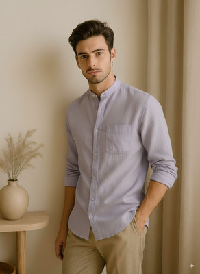 Dhakre fashion Men Checkered Casual Purple Shirt