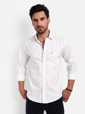 LeWogle Men Self Design Casual White, Grey Shirt