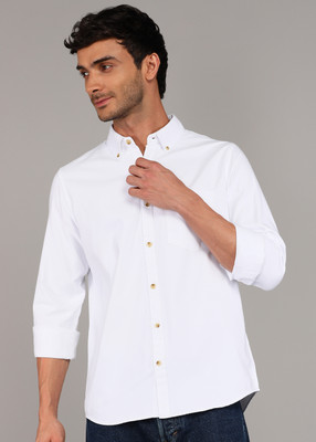 WROGN Men Solid Casual White Shirt