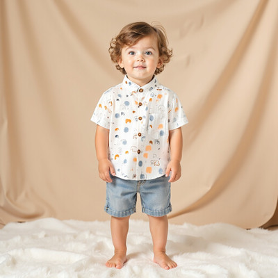 Apricot Boys Printed Casual White Shirt
